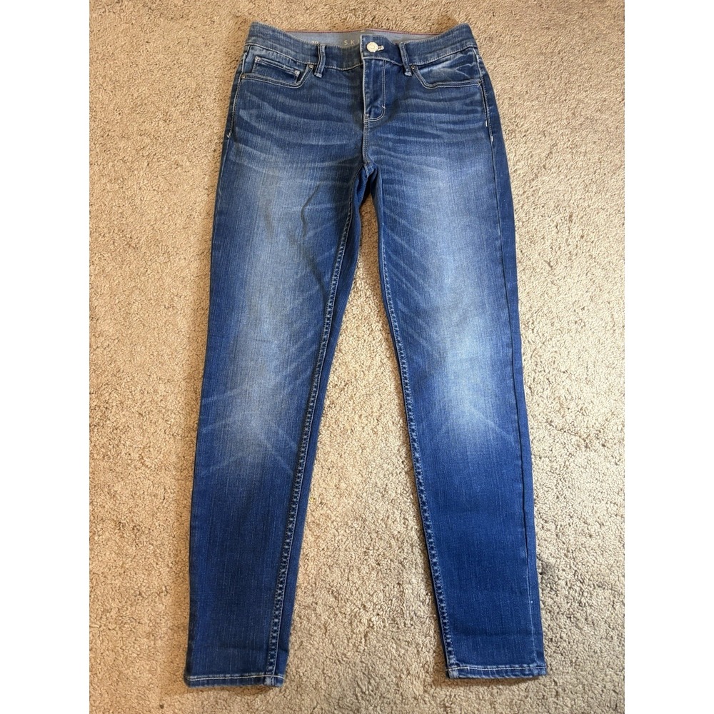 White‎ House Black Market Jeans Women's Size 2P The Skinny High Rise Blue Preppy